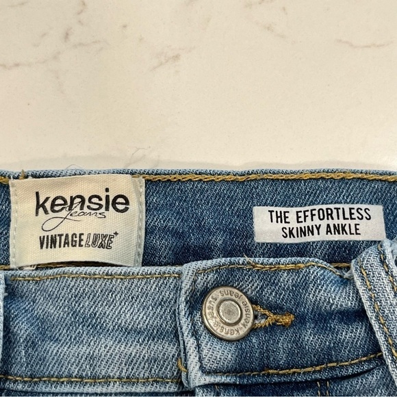 Kensie Blue Denim Stretch High Waist Cutoffs 6/28 - Picture 5 of 10